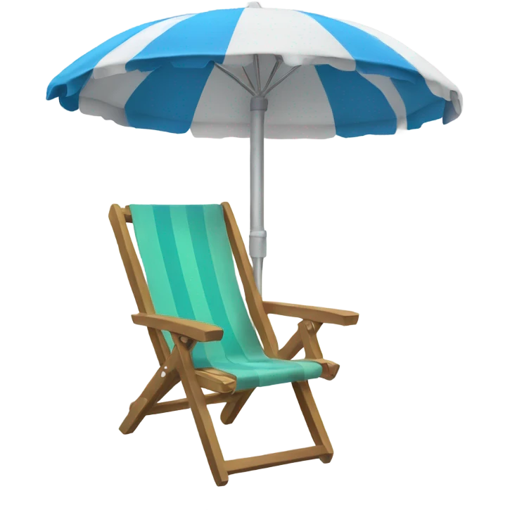 beach umbrella with a chair emoji