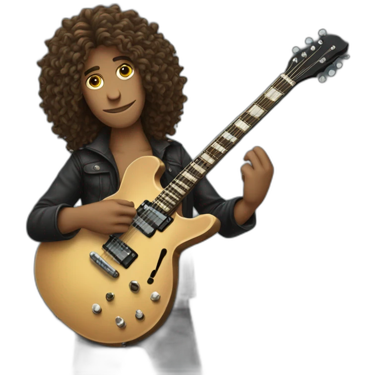 Long-curly-hair-man-guitarist emoji