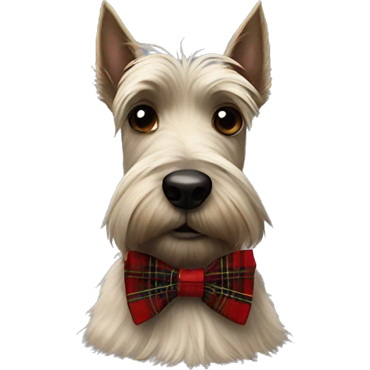 Scottie wearing a tartan bow tie  emoji