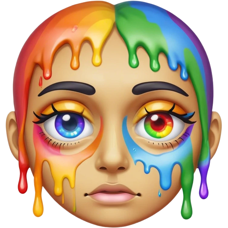 weird melted rainbow eye emoji