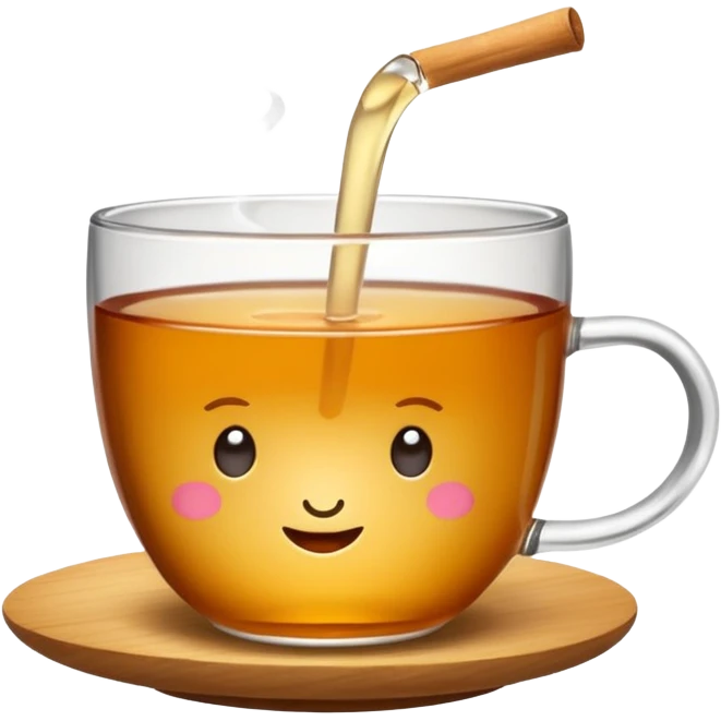 simple cup of tea with ginger root emoji