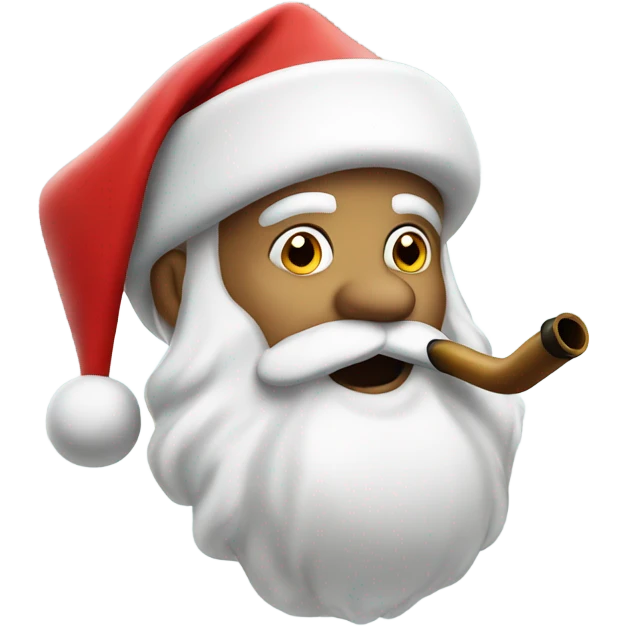 Santa with pipe in his mouth emoji