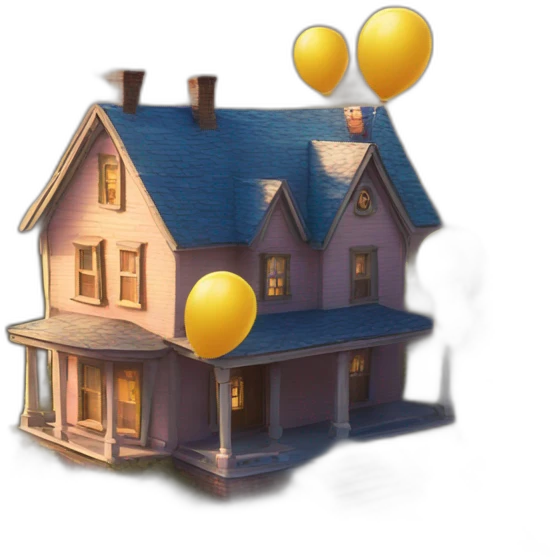 house from up movie carried by baloons emoji