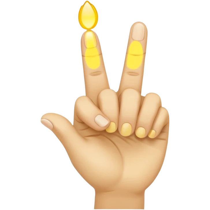 yellow 5 finger emoji, index finger extended, remaining finger folded, pointing to someone, poking hand emoji