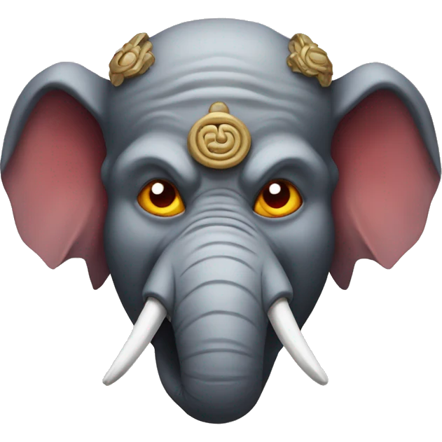 Elephant as a japanese oni mask emoji