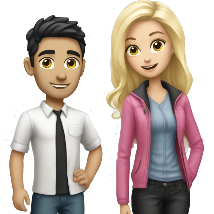 white boy with dark hair buying blonde girl pink brabus  emoji