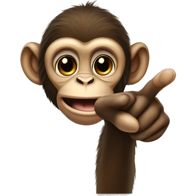 realistic Monkey pointing finger  emoji