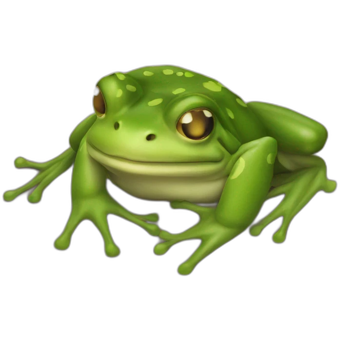 The frog leaves emoji