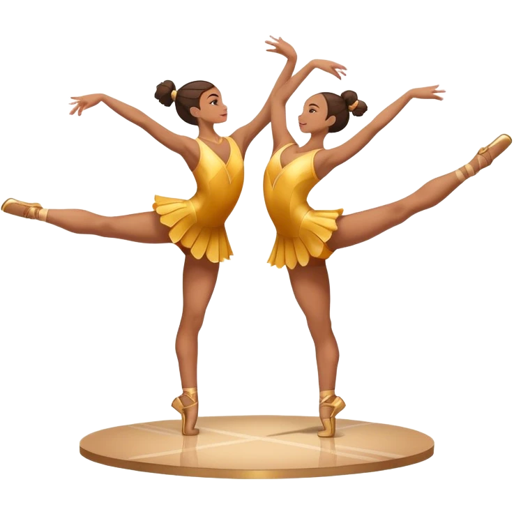 Icon for Sports Dance: a couple in competitive dance attire performing a synchronized dance with acrobatic lifts, dance shoes, rhythmic floor, and a competition backdrop. The icon should capture athleticism, technique, and precision in sports dance. Transparent background. emoji