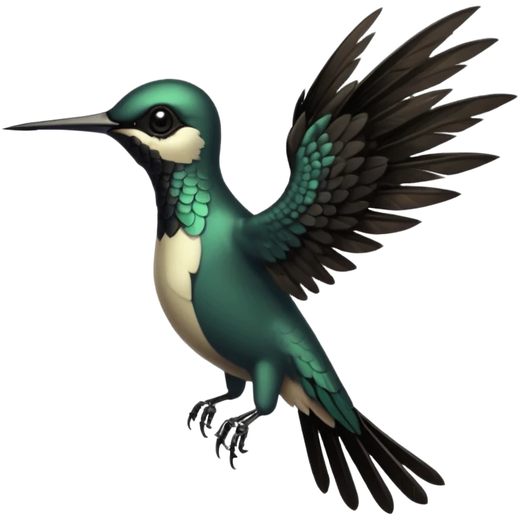 creppy demon like hummingbird with  creppy and very long wings   staring in your soul emoji