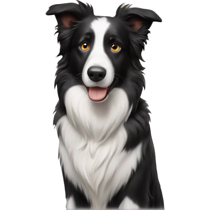 Border collie waiting for an answer emoji