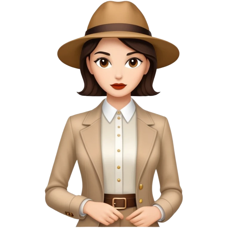 Elegant brunette model with stylish outfit emoji