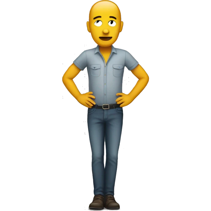 Human full size with trafic cône instead of his head emoji