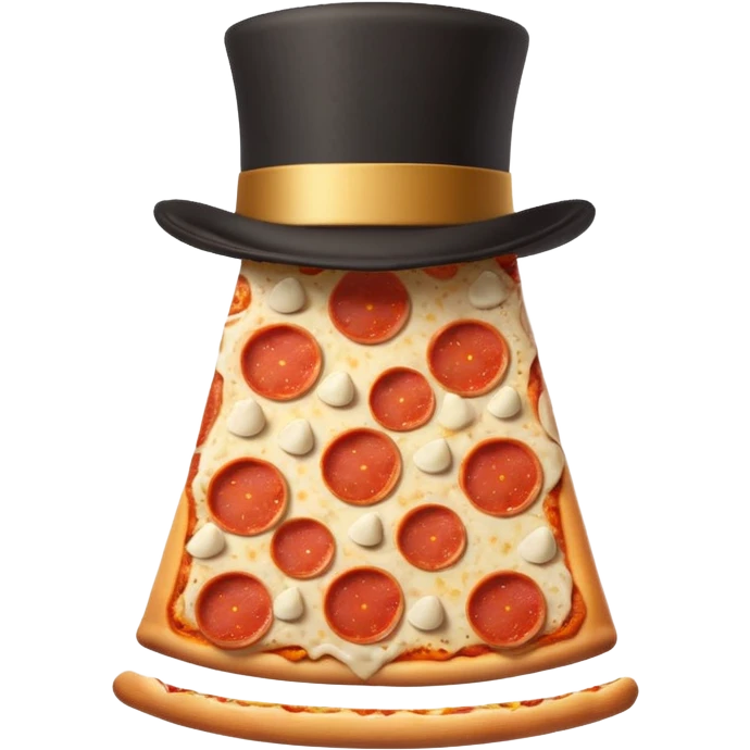 Pizza with a top hat emoji