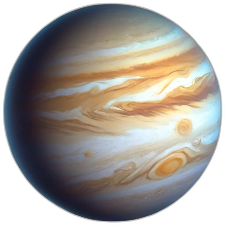 planet jupiter with a thoughtful look emoji