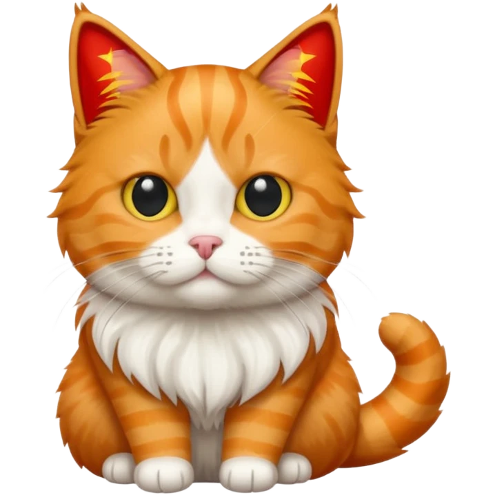 Chinese Flag Covering Cat emoji