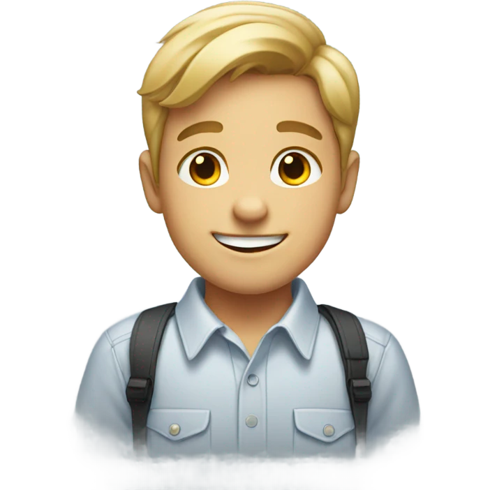 smiling boy in collared shirt emoji