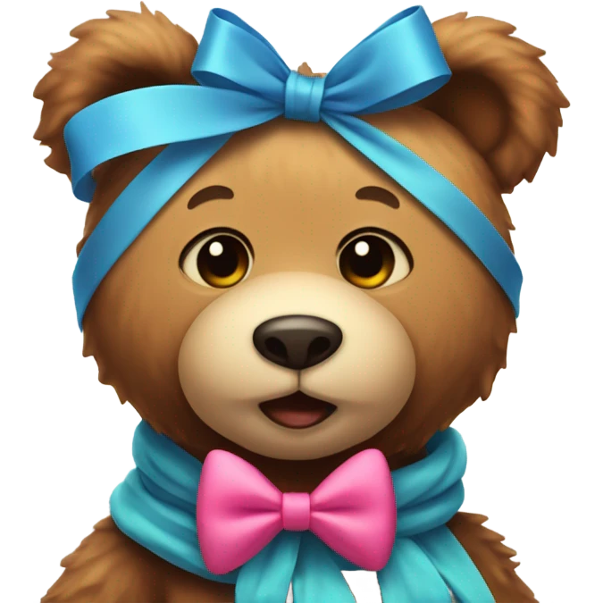Teddy bear with bow emoji