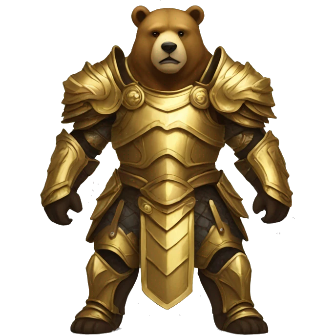 mighty bear in golden paladin armor emoji