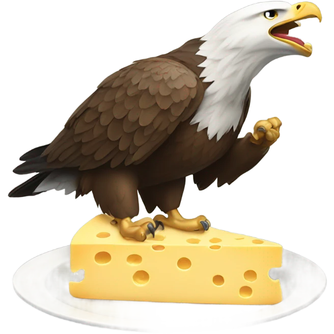 Eagle eating cheese emoji
