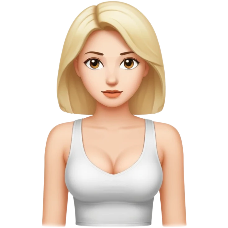 milf with cleavage in white tank top emoji
