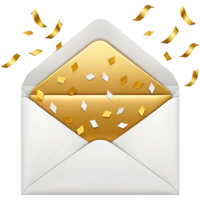 white envelope фтв gold confetti emoji