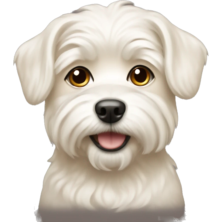 Make the dog's face a cream-colored maltese emoji