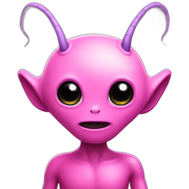 a pink alien with antennae emoji