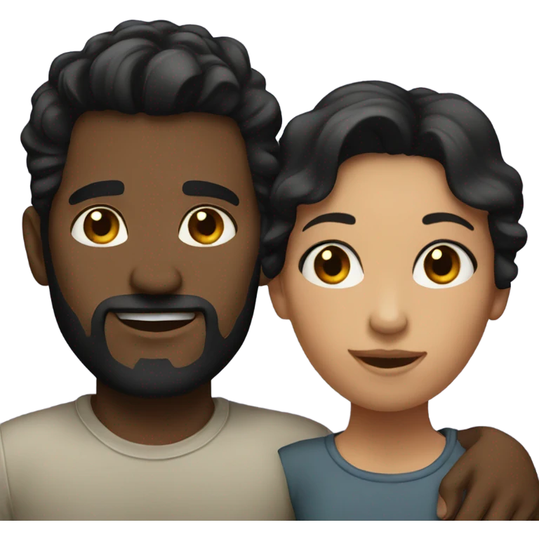  dark hair couple  emoji