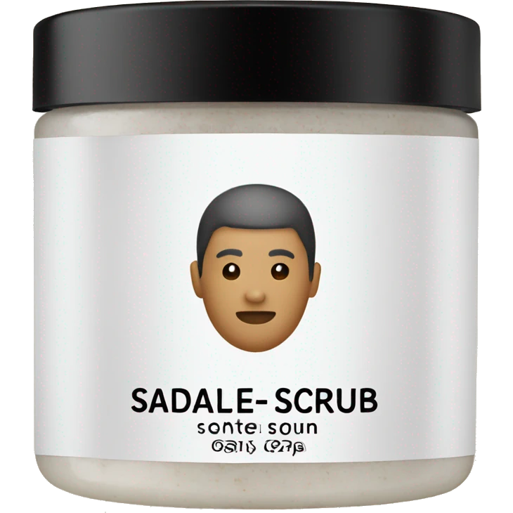 bottle of scalp scrub with label emoji