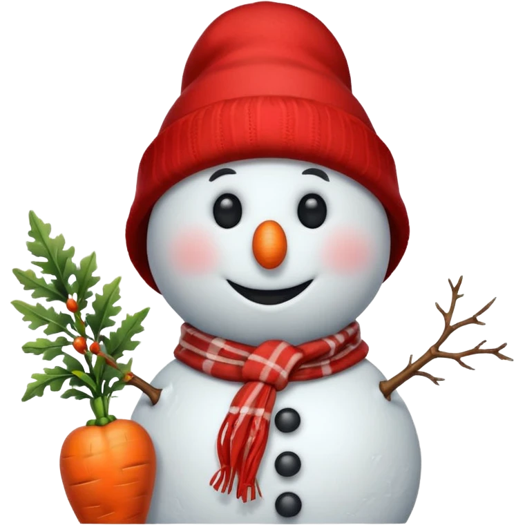 snowman wearing red hat emoji