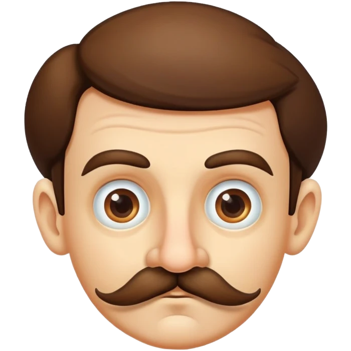 Suspicious man with a moustache and a Pinocchio nose emoji