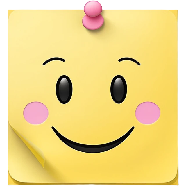 sticky note with a smiley face emoji style emoji