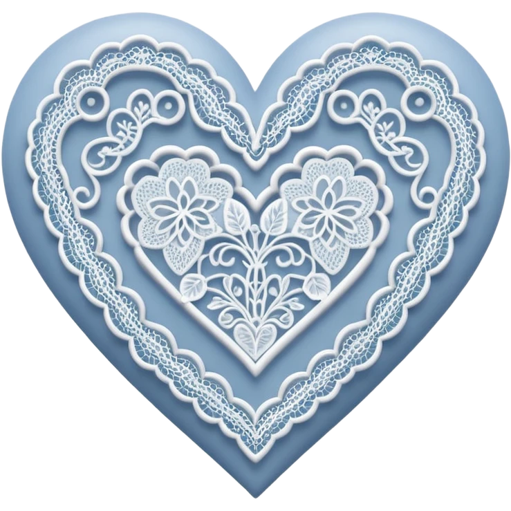 delicate lace pattern inside a heart emoji