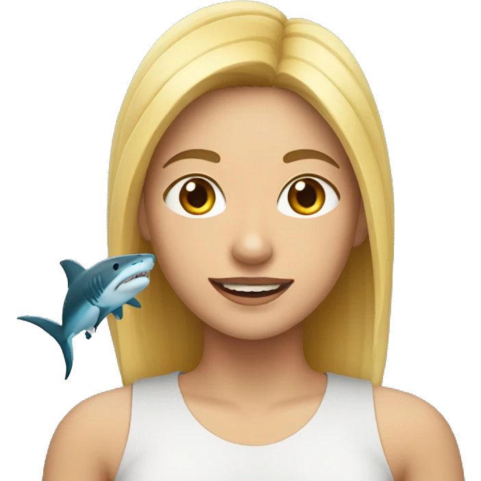 Una persona con cara de tiburón emoji