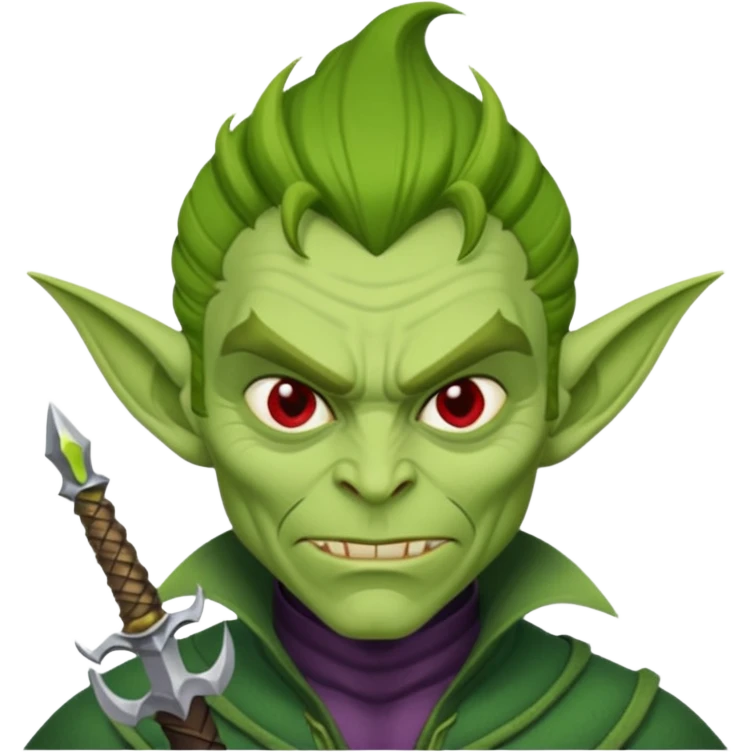 green goblin - pointy ears, dagger emoji