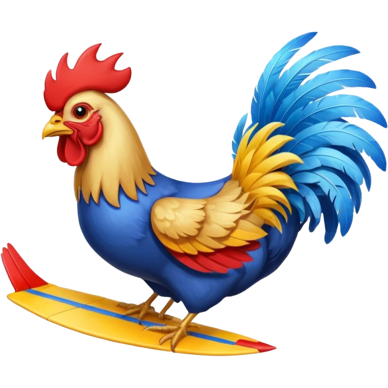 rooster driving flying glider emoji