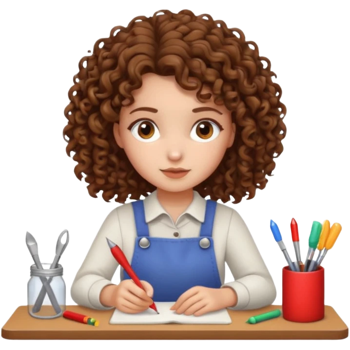 girl with curly brown hair craft emoji