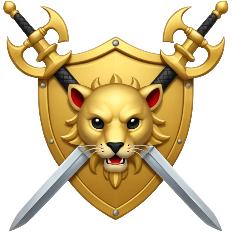 Escudo con espadas y logo de grifón  emoji
