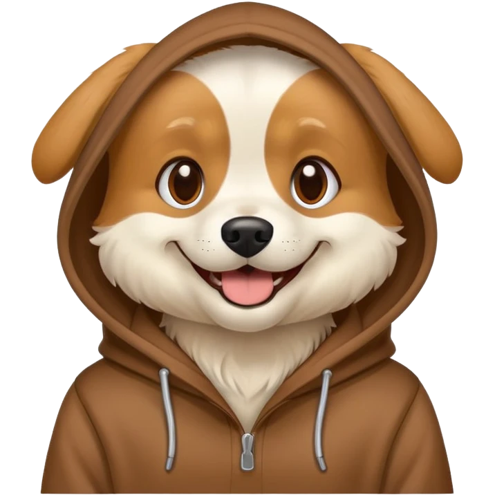 Dog wearing hoodie emoji