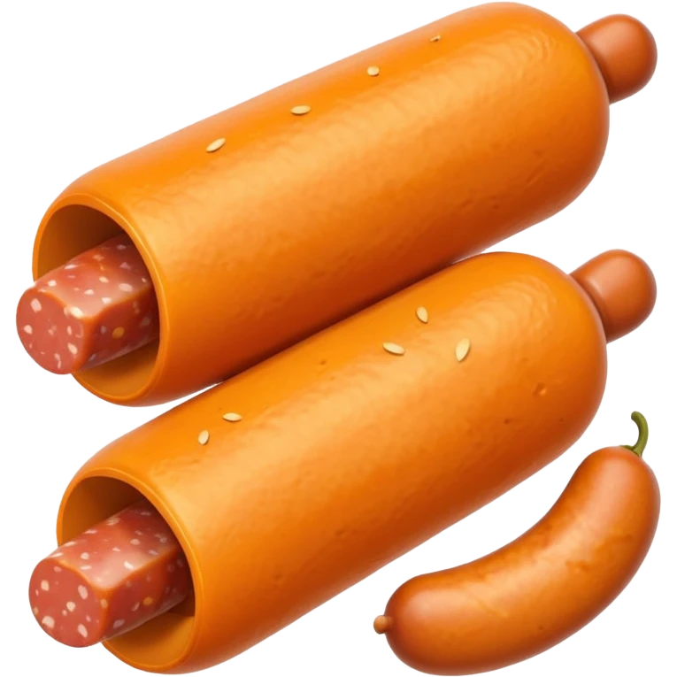 orange cylindrical pieces sausage shaped on each end with no lines emoji