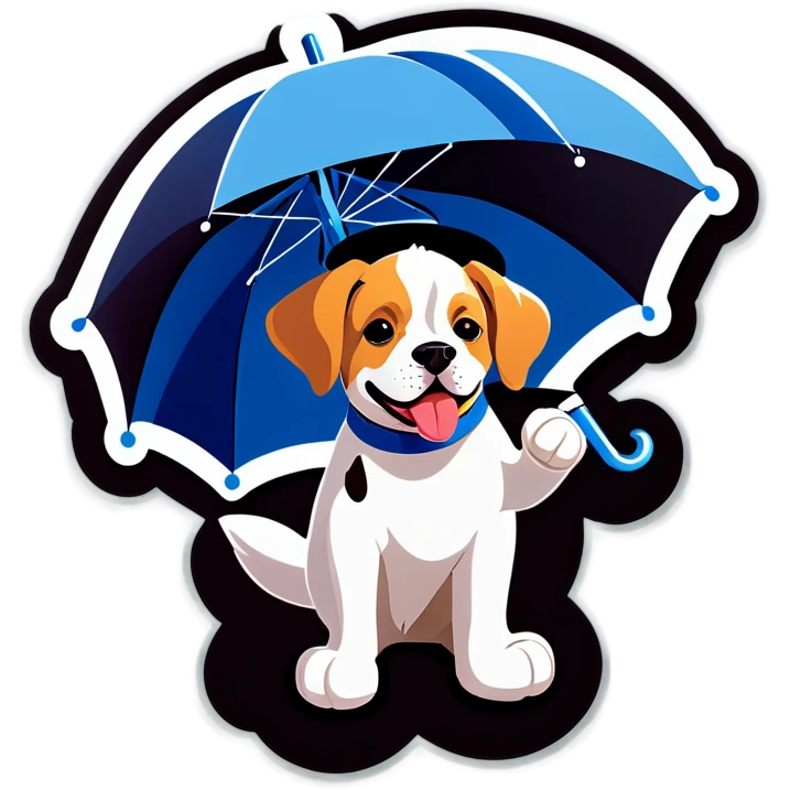 dog with an umbrella emoji