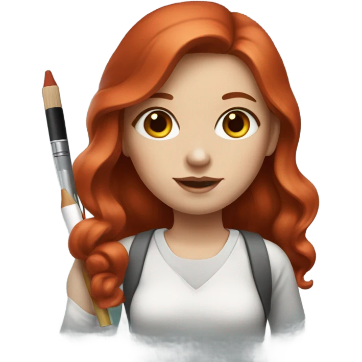 White, read head girl artist  emoji