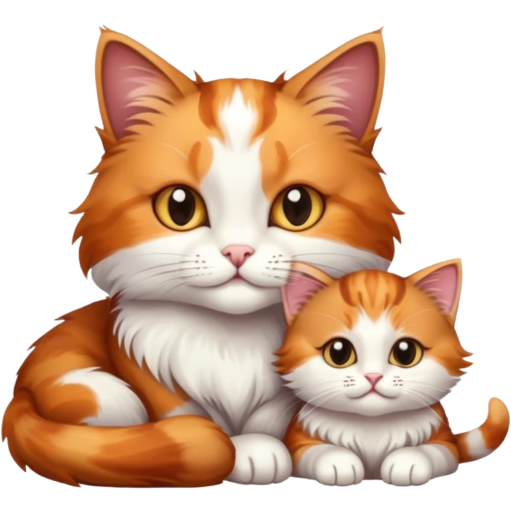 Mom and baby cat emoji