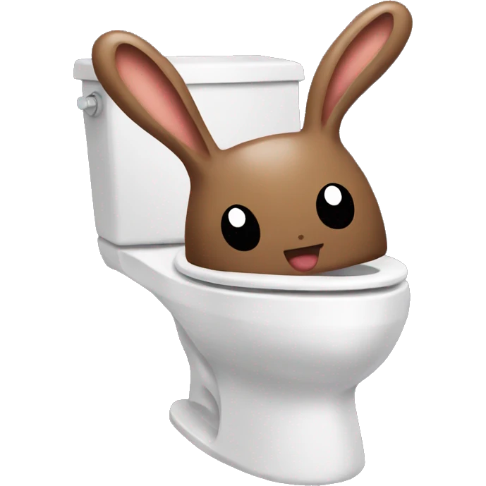 poop toliet with bunny emoji