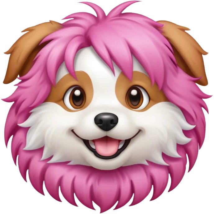 Dog with pink hair  emoji