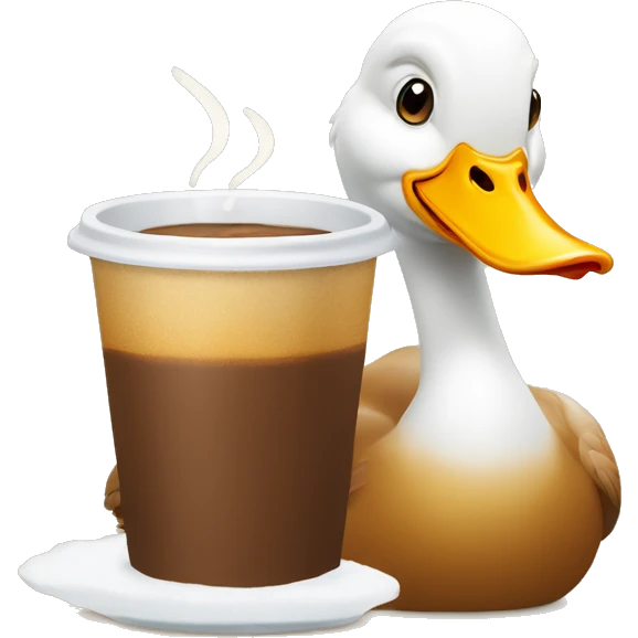 Canard qui boit un café emoji