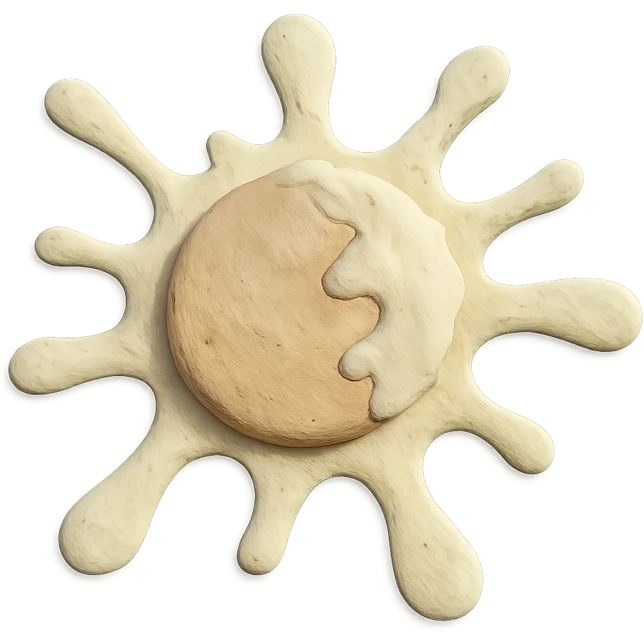 claymation style cream pie splat, textured, pastel colors emoji