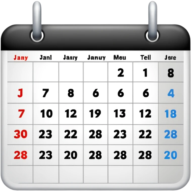 Calander page of 30 January emoji