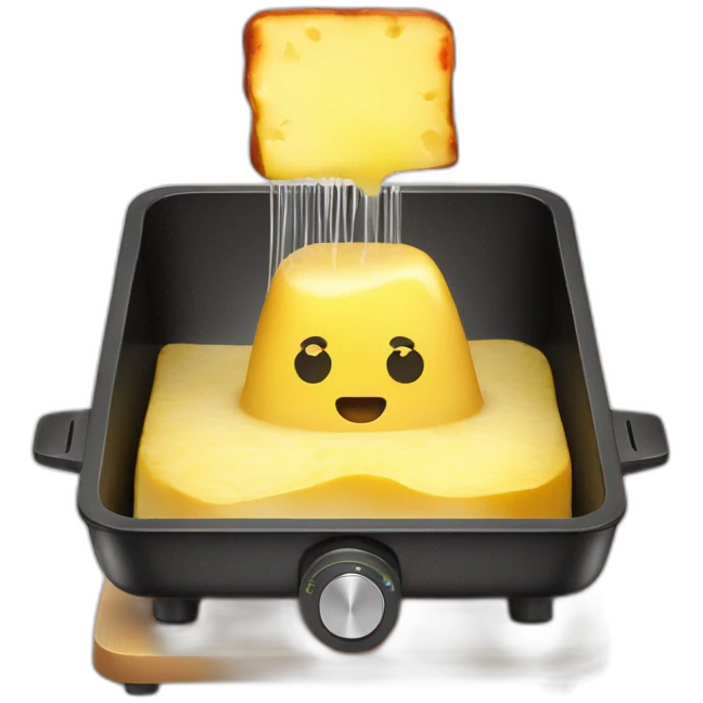 Melting Raclette over a potato emoji
